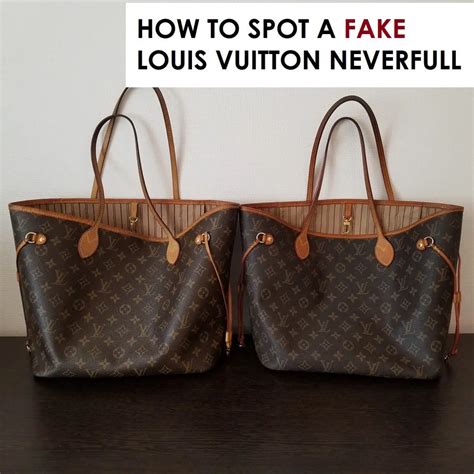 louis vuitton bags fake vs real monogram leather|faux Louis Vuitton neverfull bag.